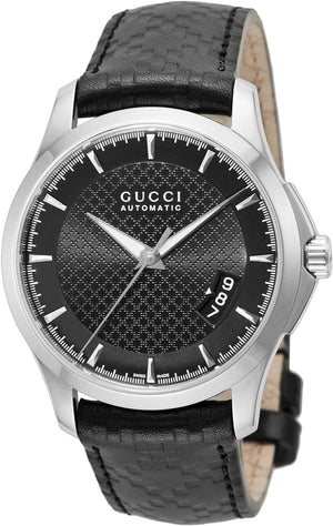 Gucci G Timeless Quartz Black Dial Black Leather Strap Watch for Men - YA126413 Buy Now By Gucci