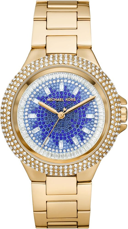 Michael Kors Camille Analog Blue Dial Gold Steel Strap Watch For Women - MK7341 Buy Now By Michael Kors