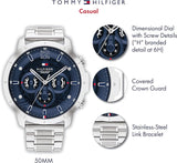 Tommy Hilfiger Luca Chronograph Blue Dial Silver Steel Strap Watch For Men - 1710492 Buy Now By Tommy Hilfiger