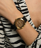 Guess Clarity Gold Dial Black Silicone Strap Watch for Women - GW0109L1 Buy Now By Guess