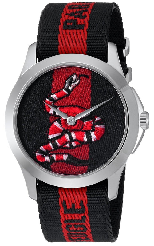 Gucci Le Marche Des Merveilles Blue Red Dial Blue Red Nylon Strap Unisex Watch - YA126493 Buy Now By Gucci