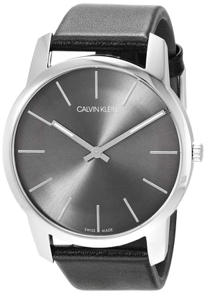 Calvin Klein City Grey Dial Black Leather Strap Watch For Men - K2G21107 Buy Now By Calvin Klein