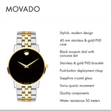 Movado Museum Classic Black Dial Two Tone Steel Strap Watch for Men - 0607200 Buy Now By Movado