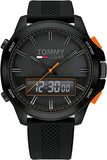 Tommy Hilfiger Jeans Analog Black Dial Black Silicone Strap Watch For Men - 1791763 Buy Now By Tommy Hilfiger