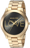 Michael Kors Slim Runway Black Dial Gold Steel Strap Watch for Women - MK3803 Buy Now By Michael Kors