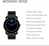 Movado Bold TR90 Black Dial Black Leather Strap Watch For Men - 3600307 Buy Now By Movado