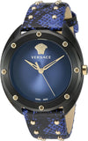 Versace Shadov Quartz Black Dial Blue Leather Strap Watch for Men - VEBM00418 Buy Now By Versace