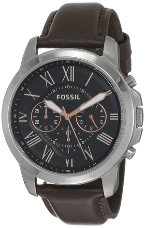Fossil Grant Chronograph Black Dial Brown Leather Strap Watch for Men - FS4813 Buy Now By Fossil