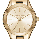 Michael Kors Mini Runway Slim Gold Dial Gold Steel Strap Watch for Women - MK3512 Buy Now By Michael Kors