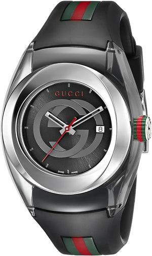 Gucci Sync Quartz Black Dial Black Rubber Strap Watch For Men - YA137301 Buy Now By Gucci