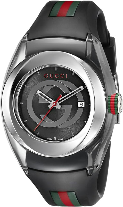 Gucci Sync Quartz Black Dial Black Rubber Strap Watch For Men - YA137301 Buy Now By Gucci
