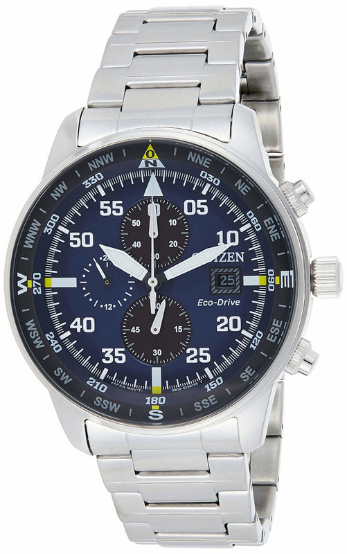 Citizen Eco Drive Chronograph Blue Dial Silver Stainless Steel Watch For Men - CA0690-88L Buy Now By Citizen