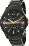 Armani Exchange Hampton Chronograph Black Dial Black Steel Strap Watch For Men - AX2121 Buy Now By Armani Exchange