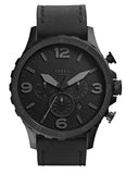 Fossil Nate Chronograph Black Dial Black Leather Strap Watch for Men - JR1354 Buy Now By Fossil