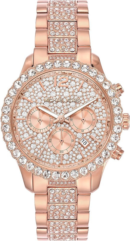Michael Kors Layton Chronograph Rose Gold Dial Rose Gold Steel Strap Watch For Women - MK7285 Buy Now By Michael Kors