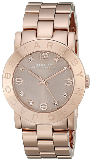 Marc Jacobs Amy Glitz Brown Dial Rose Gold Steel Strap Watch for Women - MBM3221 Buy Now By Marc Jacobs