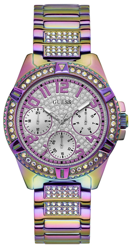 Guess Lady Frontier Diamonds Silver Dial Multicolor Steel Strap Watch for Women - GW0044L1 Buy Now By Guess