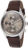 Hugo Boss Grand Prix Grey Dial Brown Leather Strap Watch for Men - 1513476 Buy Now By Hugo Boss