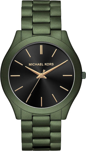 Michael Kors Slim Runway Quartz Black Dial Green Steel Strap Watch For Men - MK8715 Buy Now By Michael Kors