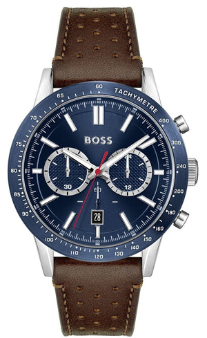 Hugo Boss Allure Blue Dial Brown Leather Strap Watch for Men - 1513921 Buy Now By Hugo Boss