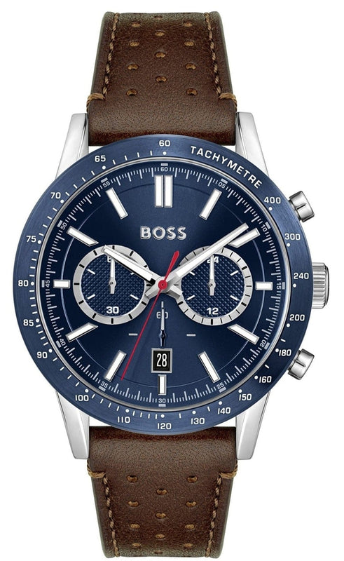Hugo Boss Allure Blue Dial Brown Leather Strap Watch for Men - 1513921 Buy Now By Hugo Boss