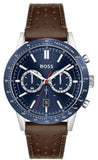 Hugo Boss Allure Blue Dial Brown Leather Strap Watch for Men - 1513921 Buy Now By Hugo Boss