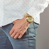 Guess Atlas Chronograph Gold Dial Gold Steel Strap Watch For Men - W0668G4 Buy Now By Guess