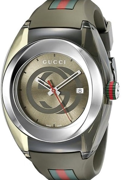 Gucci Sync XXL Quartz Brown Dial Brown Leather Strap Watch For Men - YA137106 Buy Now By Gucci