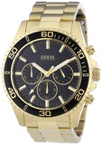 Guess Chaser Chronograph Black Dial Gold Steel Strap Watch for Men - W0170G2 Buy Now By Guess