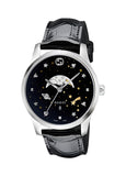 Gucci G-Timeless Moonphase Black Dial Black Leather Strap Watch For Men - YA126327 Buy Now By Gucci