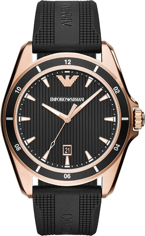 Emporio Armani Sport Quartz Black Dial Black Rubber Strap Watch For Men - AR11101 Buy Now By Emporio Armani