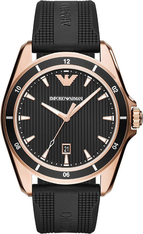 Emporio Armani Sport Quartz Black Dial Black Rubber Strap Watch For Men - AR11101 Buy Now By Emporio Armani