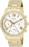 Guess Solar Chronograph Diamonds White Dial Gold Steel Strap Watch for Women - W1069L2 Buy Now By Guess