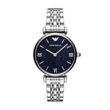 Emporio Armani Gianni T Bar Dark Blue Dial Silver Stainless Steel Watch For Women - AR11091 Buy Now By Emporio Armani