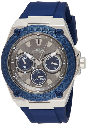 Guess Legacy Grey Dial Blue Silicone Strap Watch For Men - W1049G1 Buy Now By Guess
