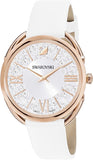 Swarovski Crystalline Glam Silver Dial White Leather Strap Watch for Women - 5452459 Buy Now By Swarovski