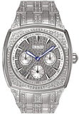 Bulova Crystal Collection Phantom Silver Dial Silver Steel Strap Watch for Men - 96C002 Buy Now By Bulova