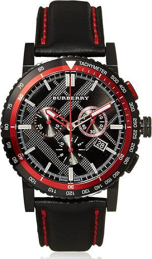 Burberry City Chronograph Black Dial Black Leather Strap Watch for Men - BU9803 Buy Now By Burberry