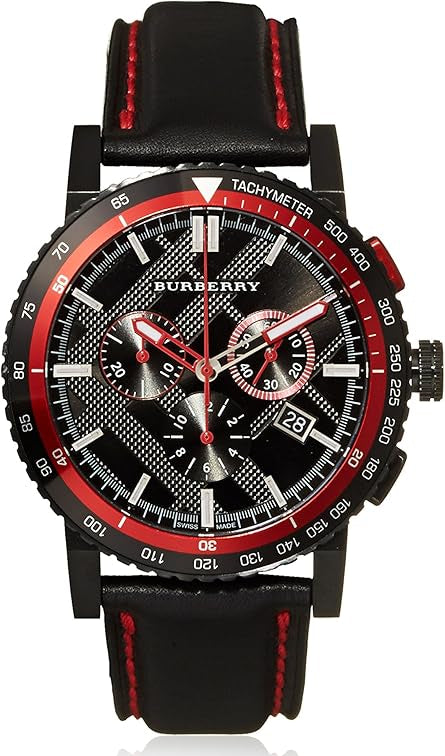 Burberry City Chronograph Black Dial Black Leather Strap Watch for Men - BU9803 Buy Now By Burberry