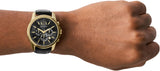 Armani Exchange Outerbanks Chronograph Black Dial Black Leather Strap Watch For Men - AX7133 Buy Now By Armani Exchange