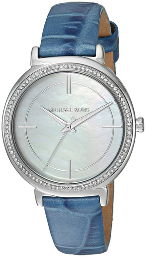 Michael Kors Cinthia Mother of Pearl Dial Blue Leather Strap Watch for Women - MK2661 Buy Now By Michael Kors