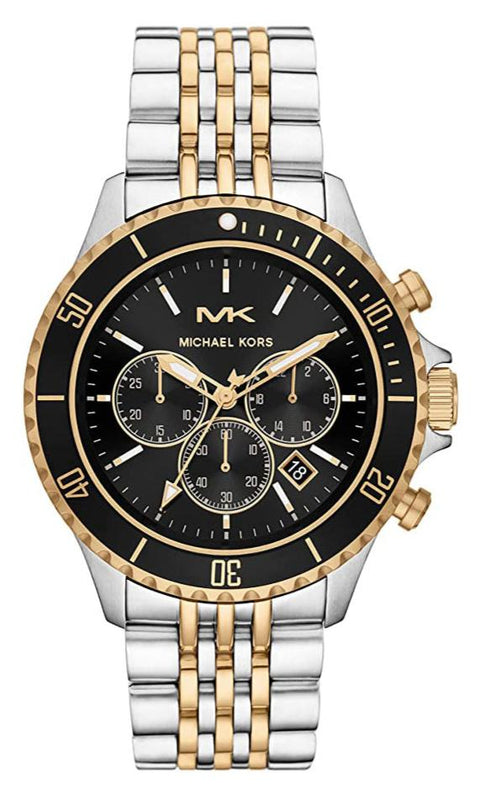 Michael Kors Bayville Chronograph Black Dial Two Tone Steel Strap Watch For Women - MK8872 Buy Now By Michael Kors