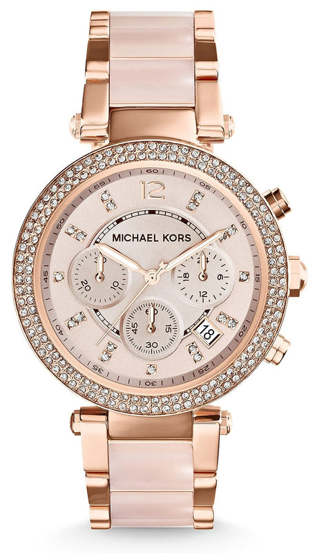Michael Kors Ritz Chronograph Rose Gold Dial Two Tone Steel Strap Watch for Women - MK6307 Buy Now By Michael Kors
