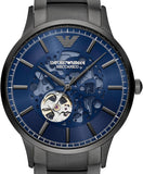 Emporio Armani Renato Automatic Blue Dial Grey Steel Strap Watch For Men - AR60056 Buy Now By Emporio Armani