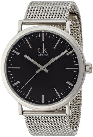 Calvin Klein Surround Black Dial Silver Mesh Bracelet Watch for Men - K3W21121 Buy Now By Calvin Klein