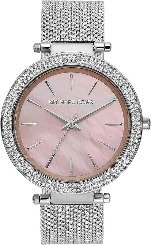 Michael Kors Darci Analog Pink Dial Silver Mesh Bracelet Watch For Women - MK4518 Buy Now By Michael Kors