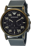 Emporio Armani Luigi Quartz Chronograph Black Dial Green Mesh Bracelet Watch For Men - AR11115 Buy Now By Emporio Armani