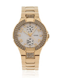 Guess Mini Prism Diamonds White Dial Gold Steel Strap Watch for Women - W15072L1 Buy Now By Guess