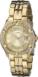 Guess Dazzling Diamonds Gold Dial Gold Steel Strap Watch for Women - W85110L1 Buy Now By Guess