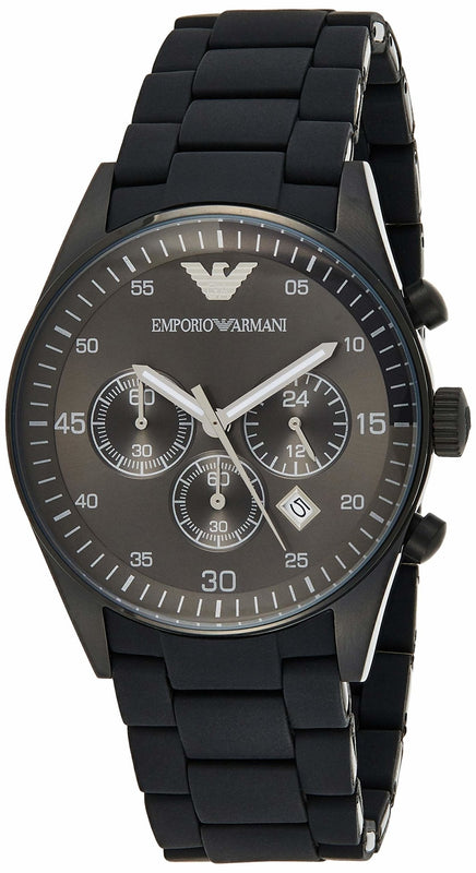 Emporio Armani Sportivo Chronograph Black Dial Black Stainless Steel Watch For Men - AR5889 Buy Now By Emporio Armani